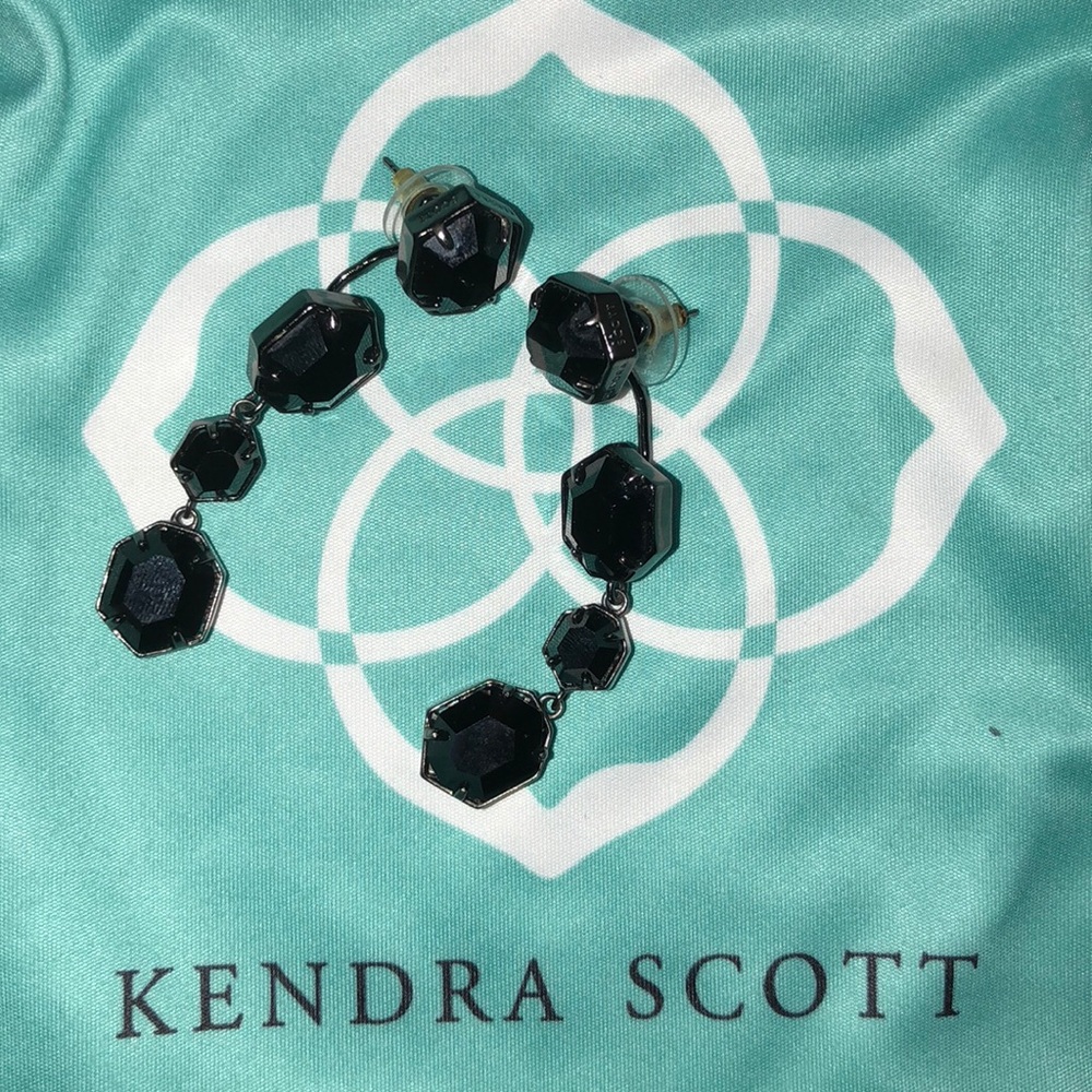 Kendra Scott Gunmetal/Black Stone Earrings